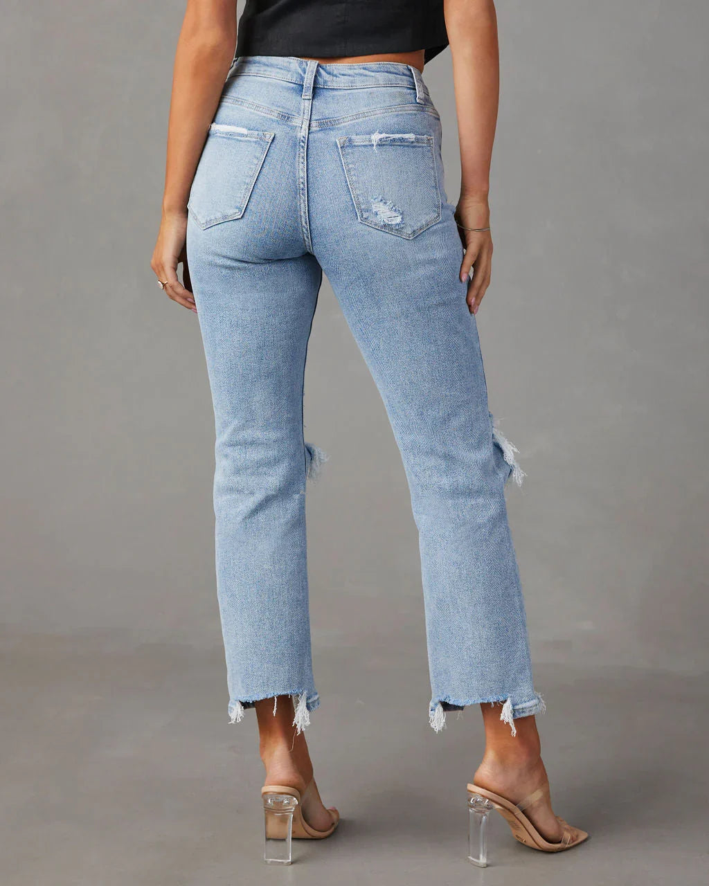 Jolee High Rise Distressed Cropped Jeans