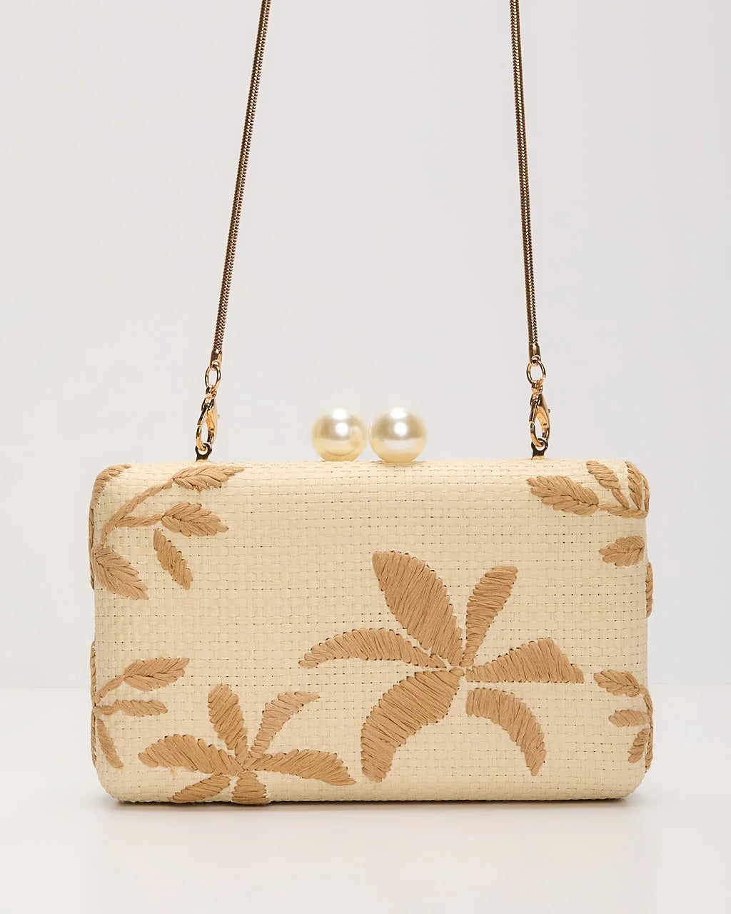 Voyage On Woven Straw Clutch