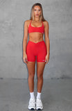 Radiate High Waisted Shorts Cherry Red
