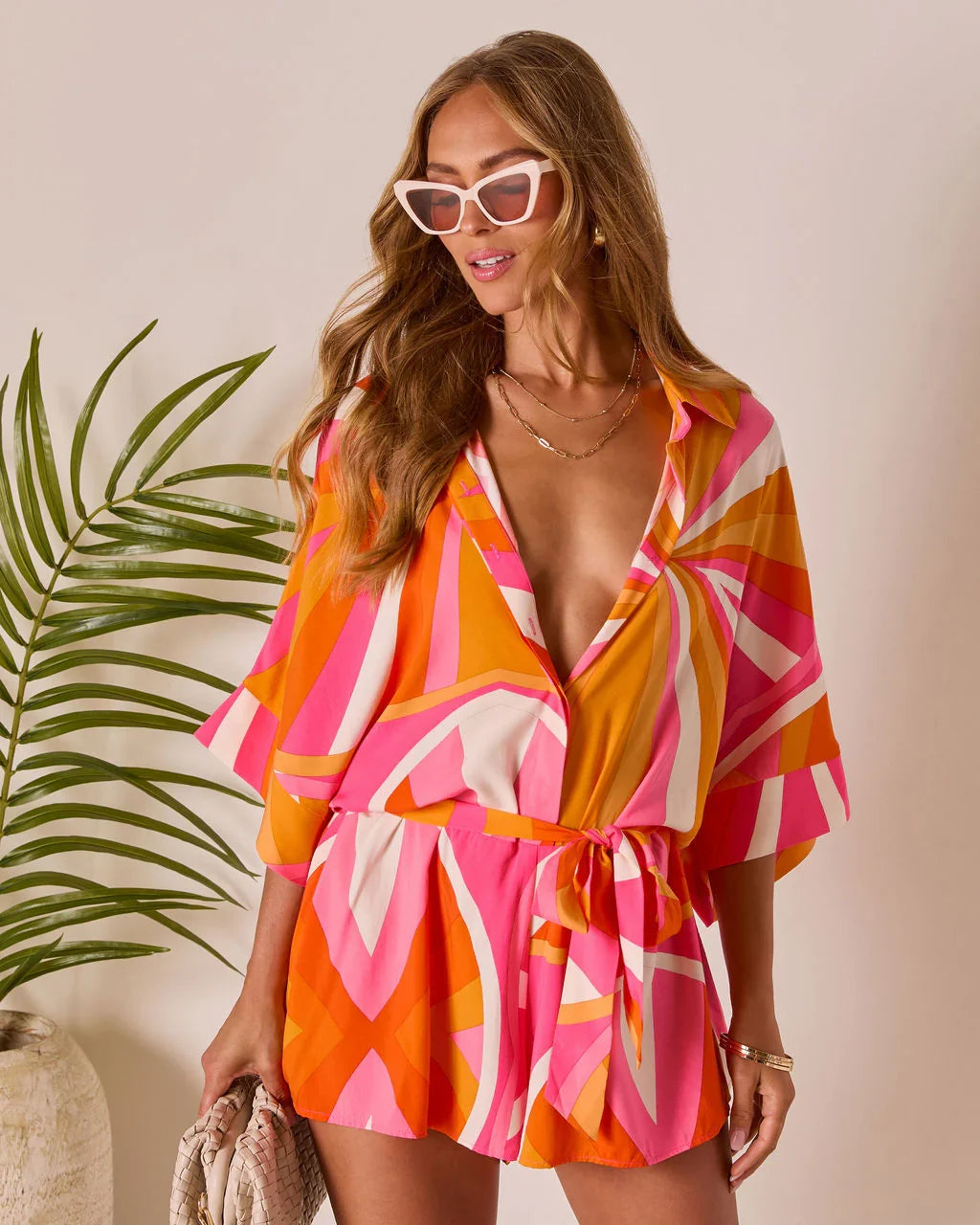 Glow Hour Waist Tie Romper
