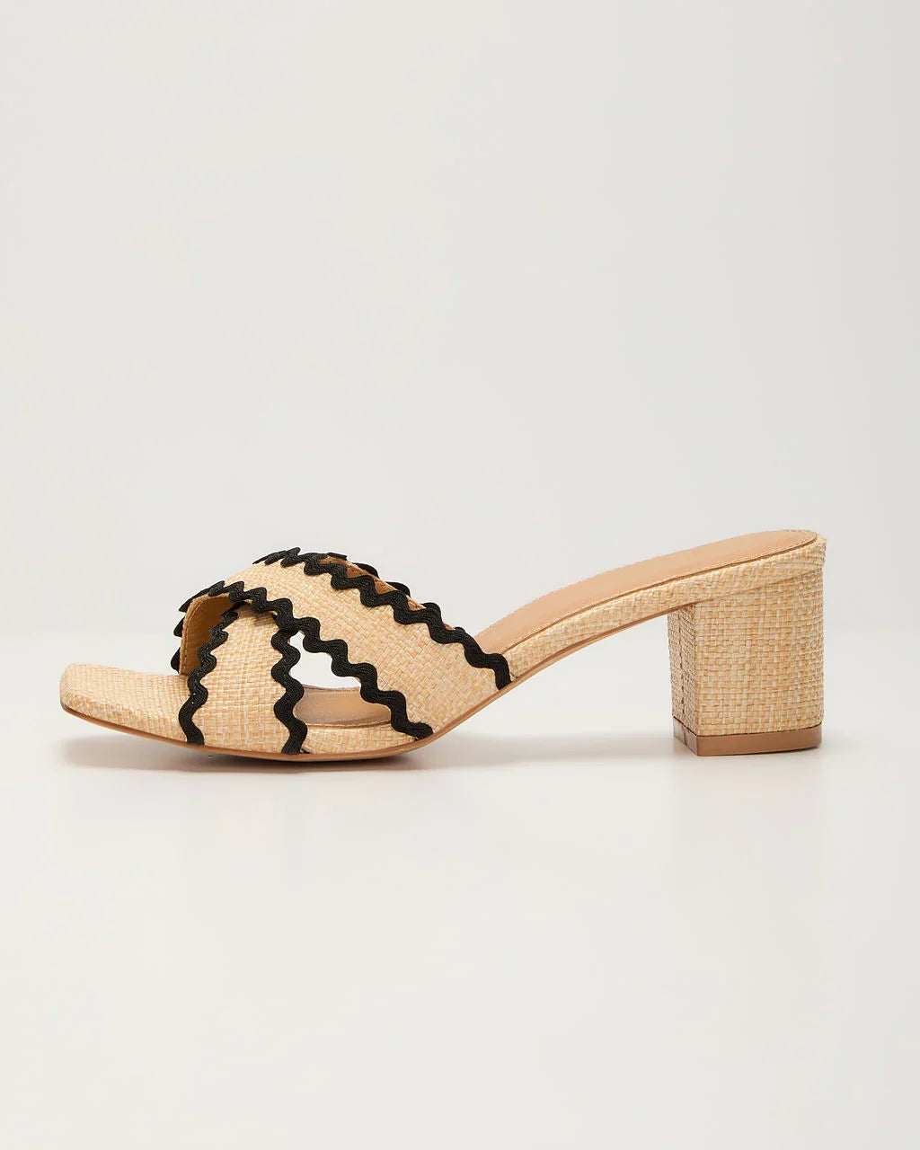 Esther Contrast Zigzag Trim Mules