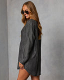 Follow Me Shift Denim Shirt Dress