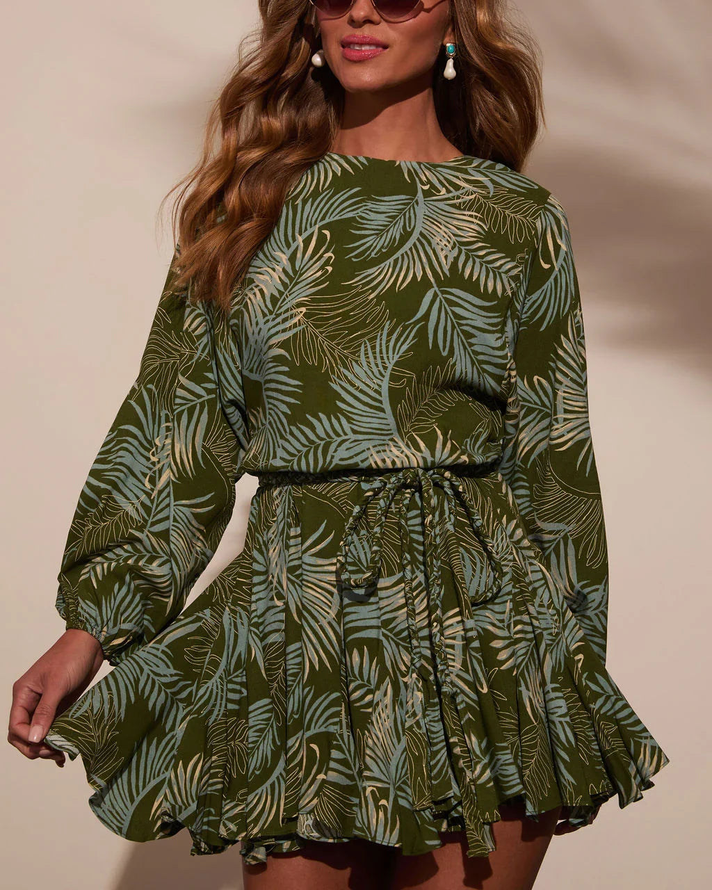 Ocean Breeze Waist Tie Mini Dress