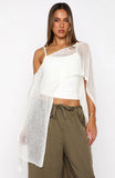 Beach Therapy Knit Poncho Top Cream