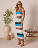 Meliana Zigzag Colorblock Maxi Dress