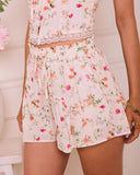 Blossom Harmony Floral Drawstring Shorts