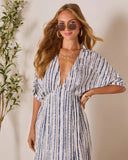 Salt Sky Plunging Neckline Maxi Dress