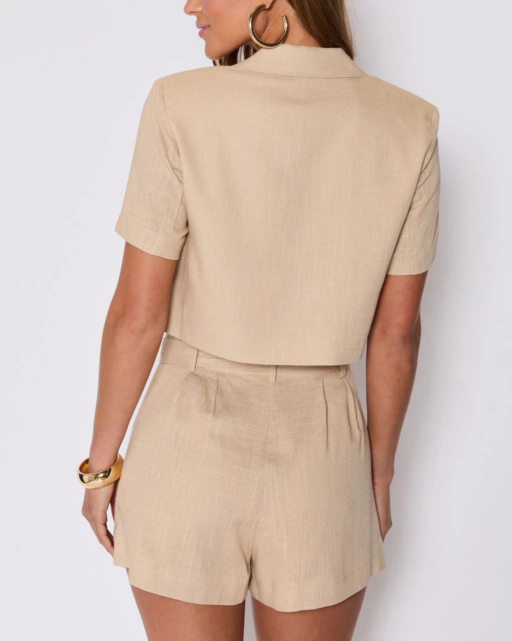 Modern Muse Cropped Short Sleeve Blazer
