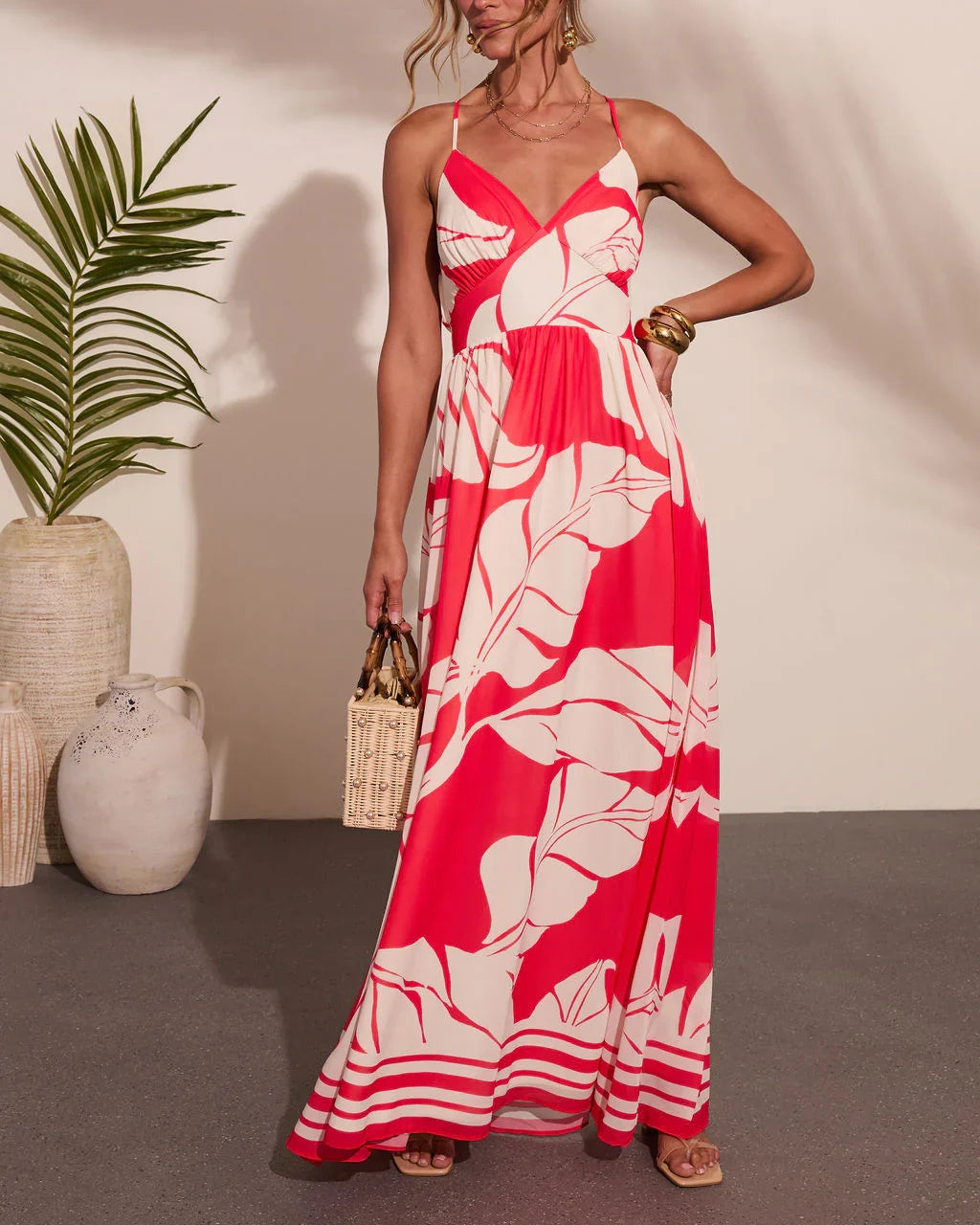 Island Spritz Tropical Print Maxi Dress