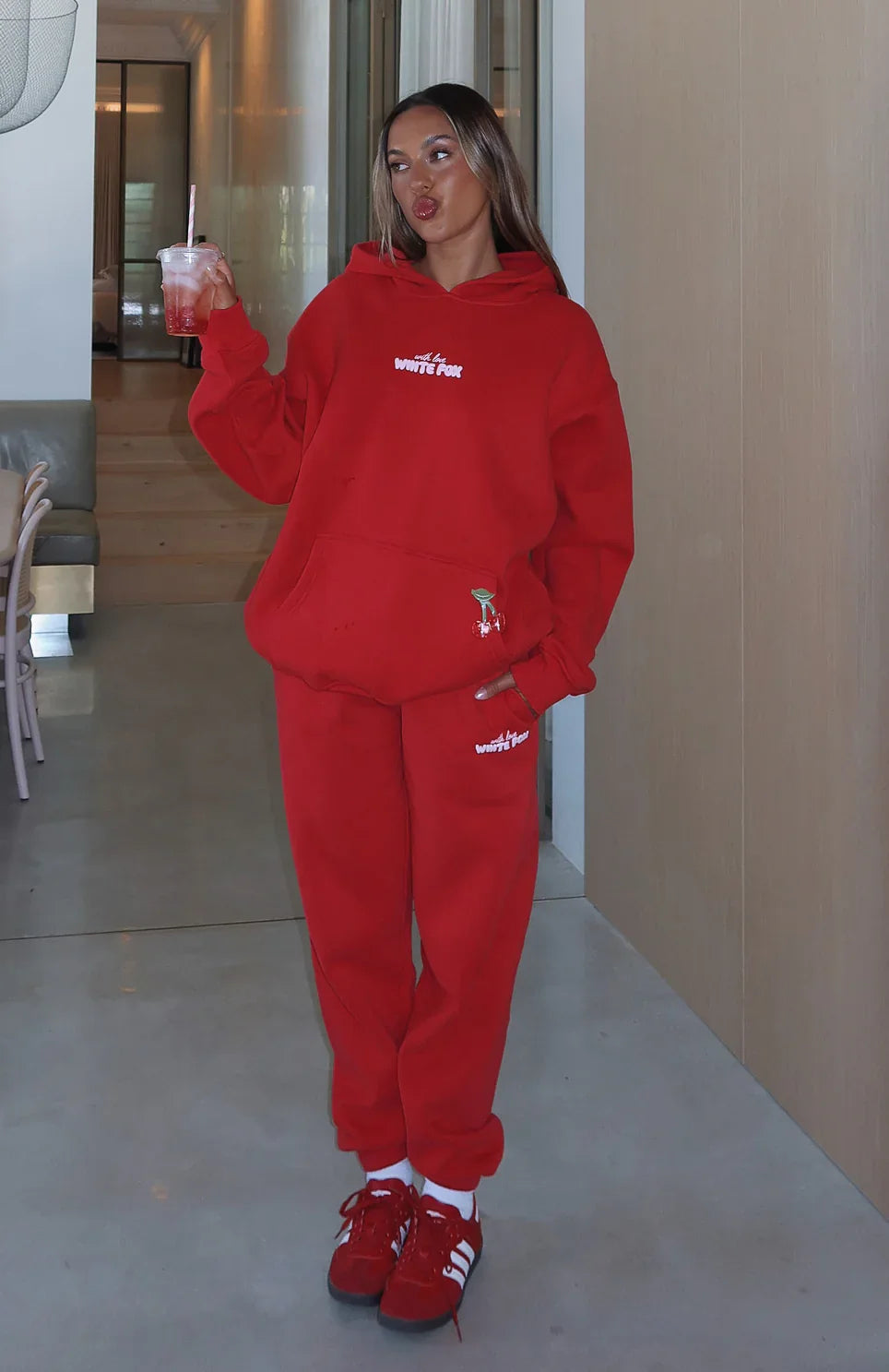 With Love In The Moment Sweatpants Red