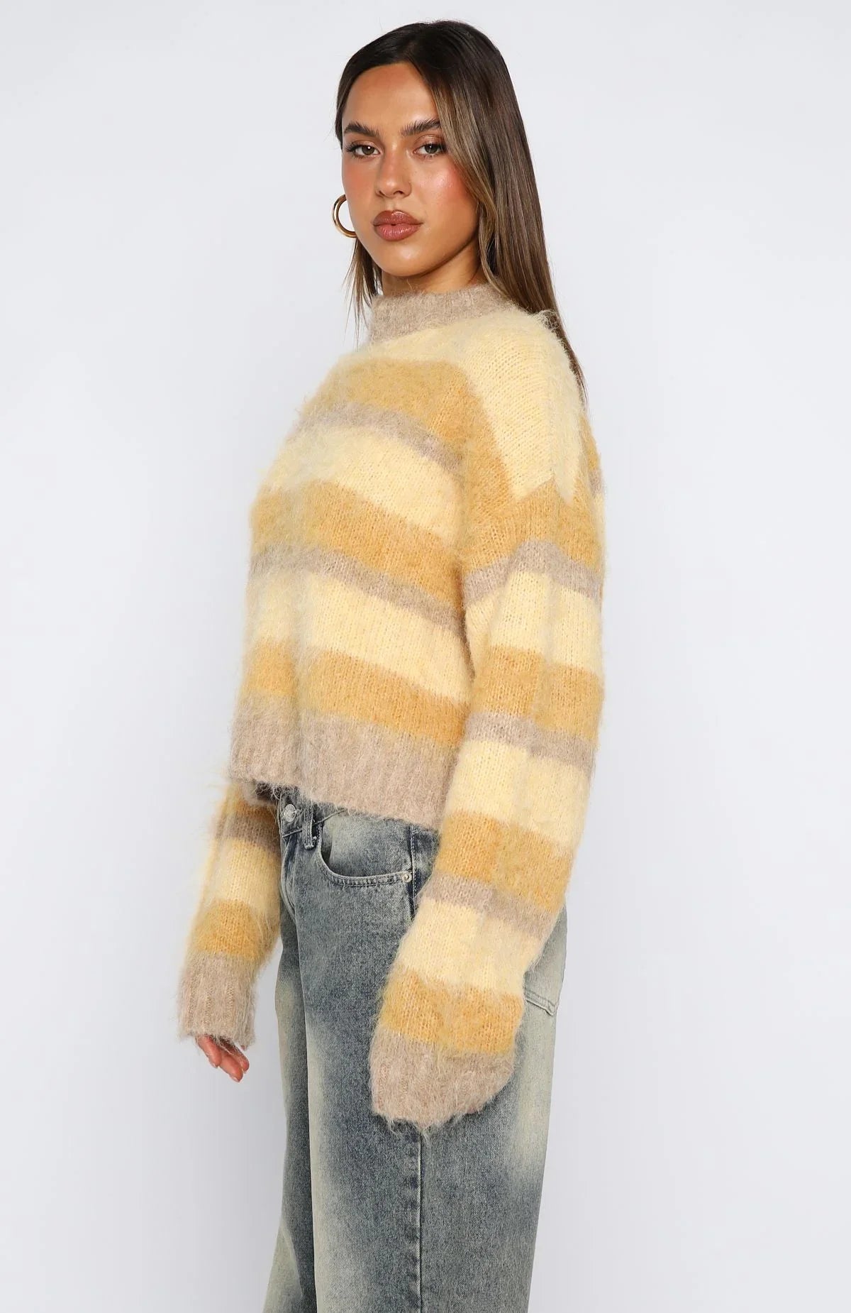 Soft Embrace Knit Sweater Honeycomb Stripe