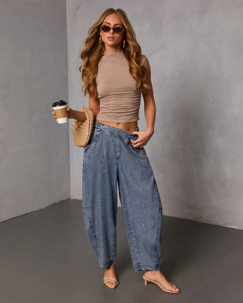 Racquel Chambray Barrel Pants