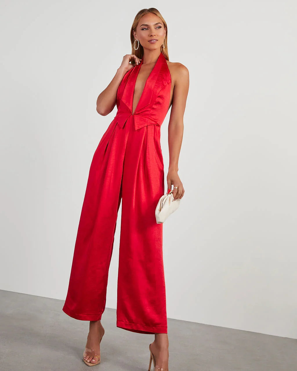 Reeves Satin Halter Jumpsuit