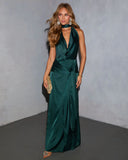 Casadee Satin Cowl Maxi Dress
