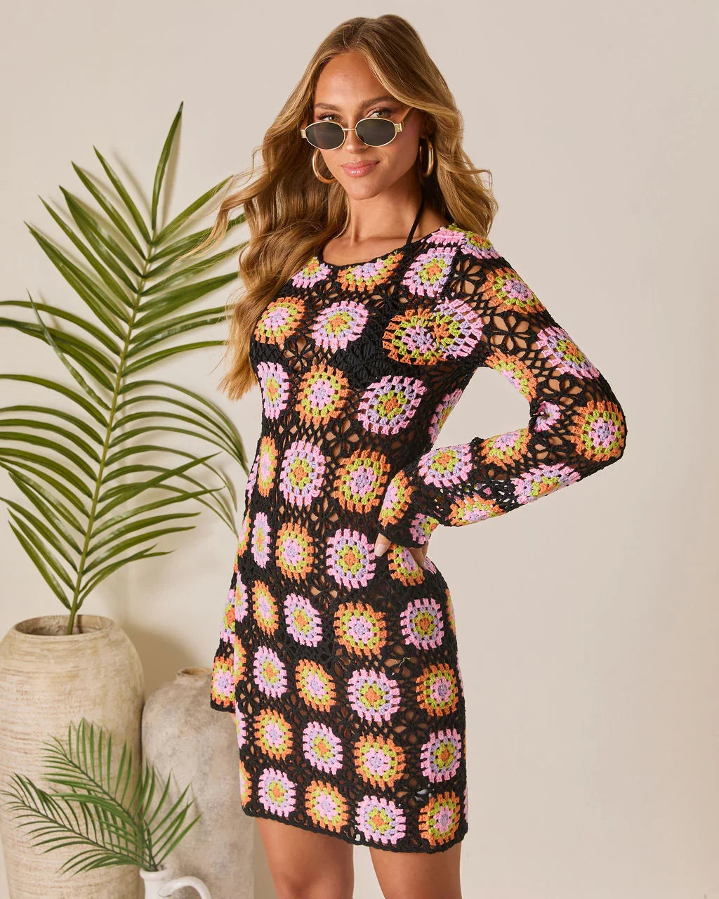 Talvi Crochet Cover Up Mini Dress