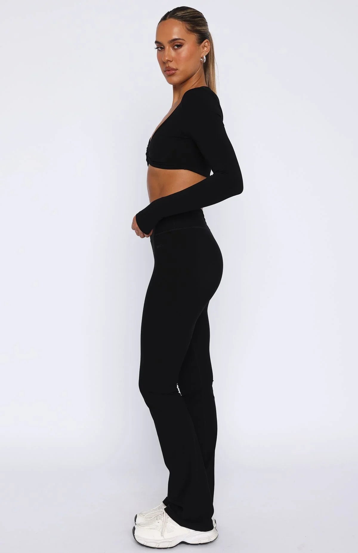 Revival High Waisted Flare Leggings Black