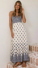 Sable Maxi Dress Blue White