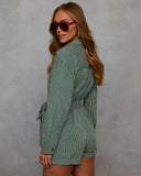 Right By Me Striped Tie Waist Romper