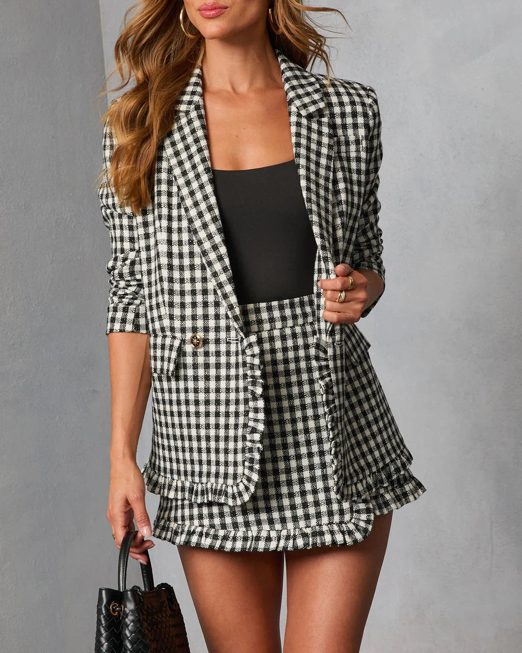 Paloma East Plaid Tweed Blazer