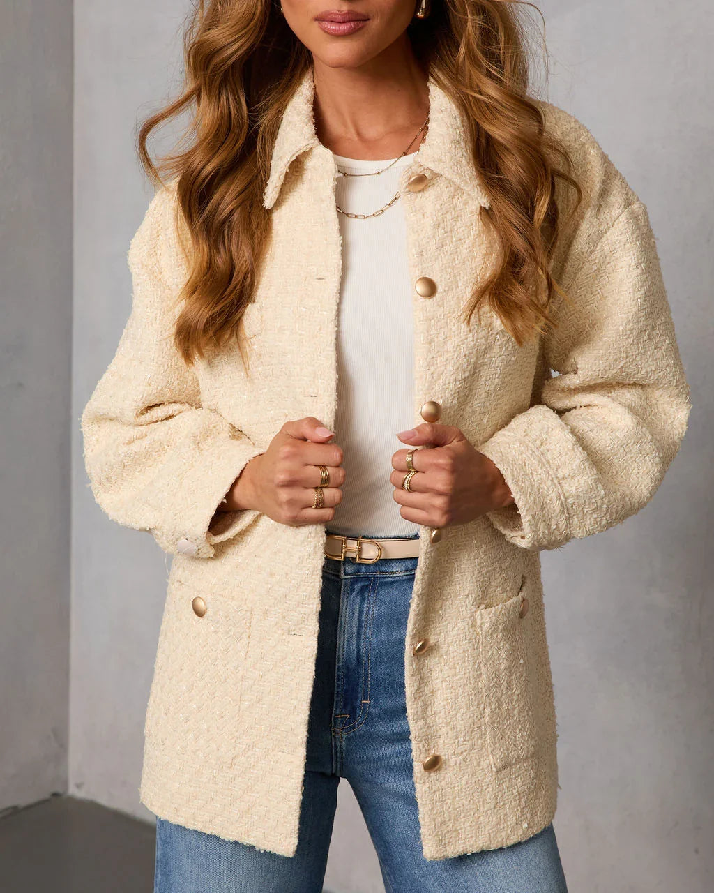 Begin Again Tweed Shirt Jacket