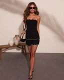 Laguna Nights Strapless Contrast Trim Top