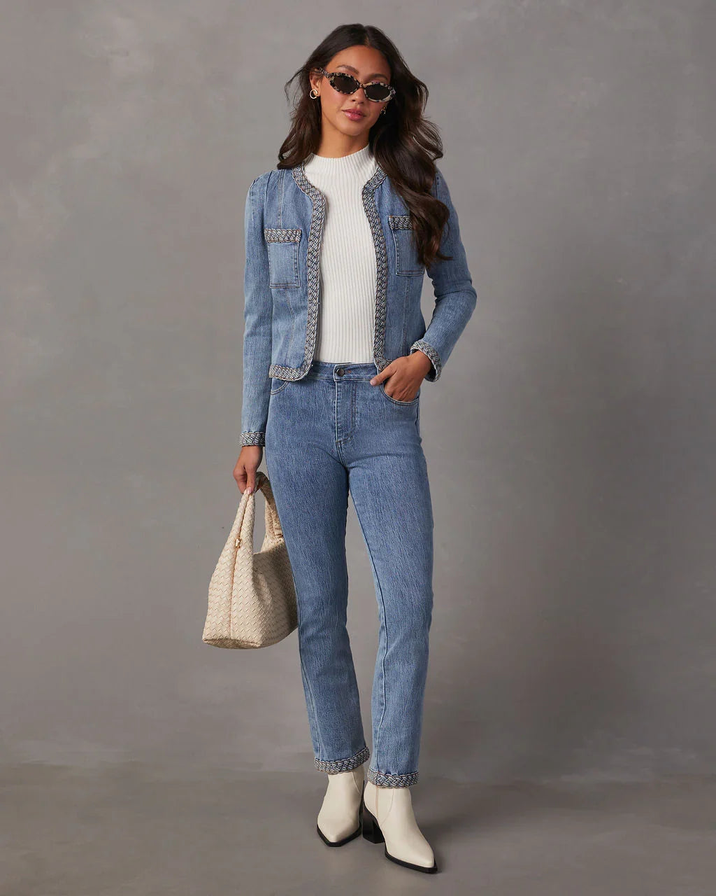 Farrow Braided Denim Tailored Jacket