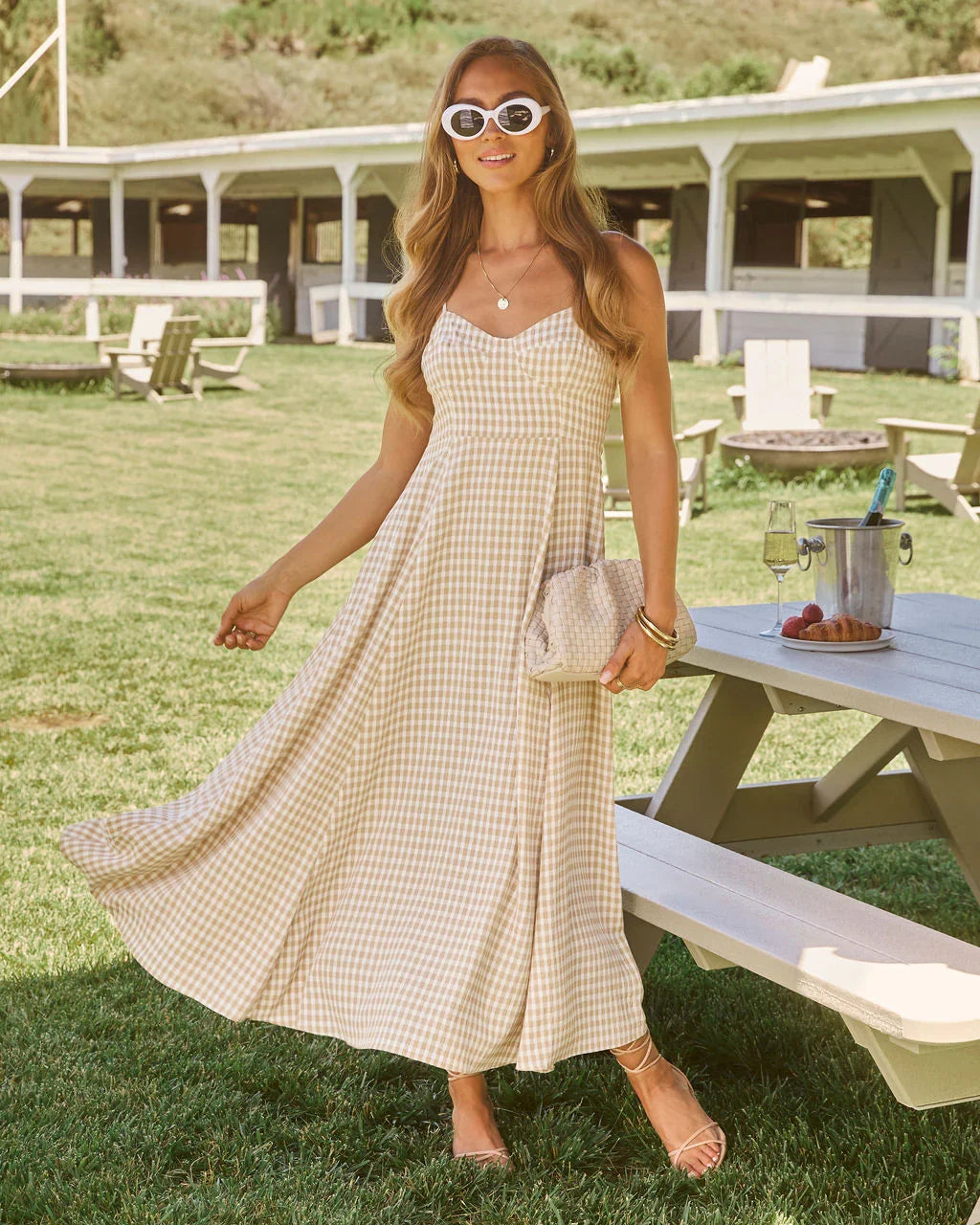 Maralen Gingham Maxi Dress