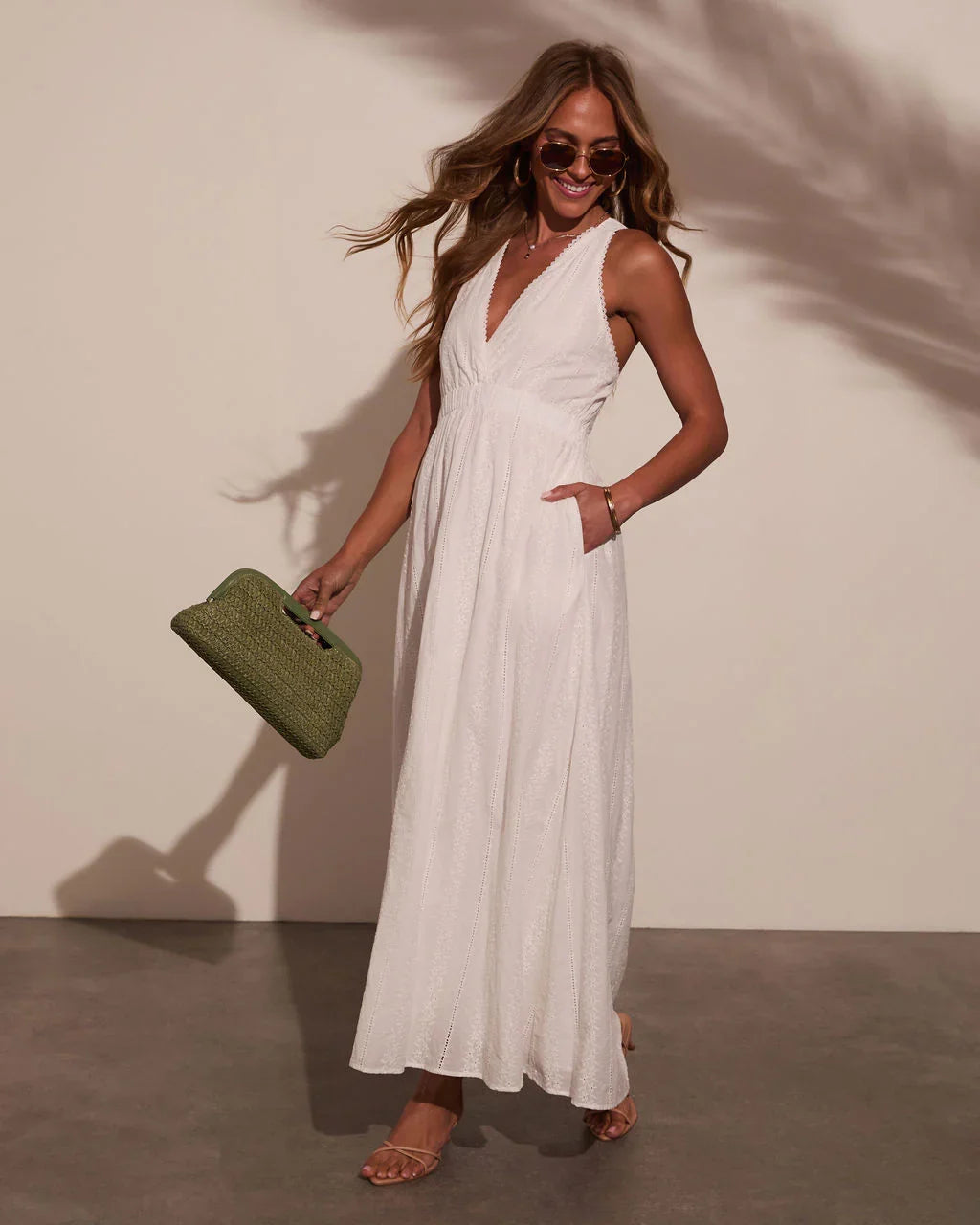 Reyanne Eyelet Embroidered Maxi Dress