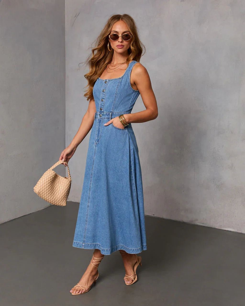 Day Ready Denim Midi Dress