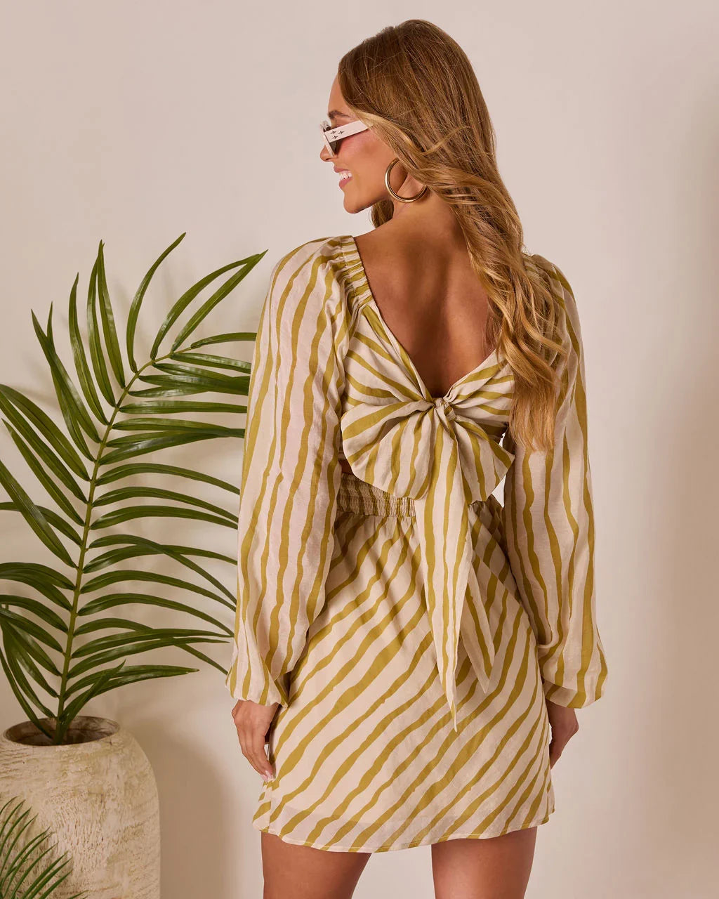 Glow Hour Striped Cutout Mini Dress