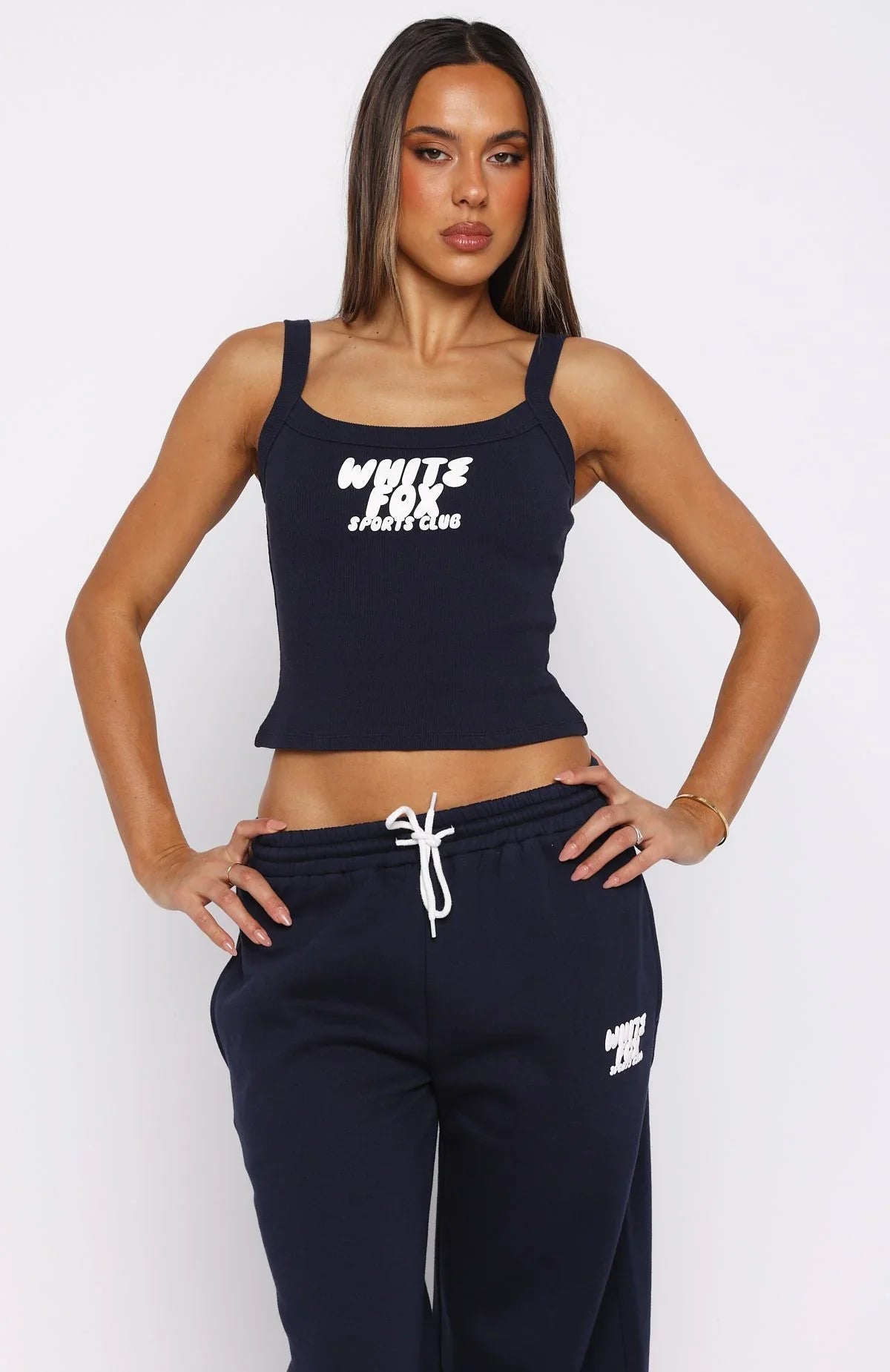 Club 14 Allie Singlet Top Navy