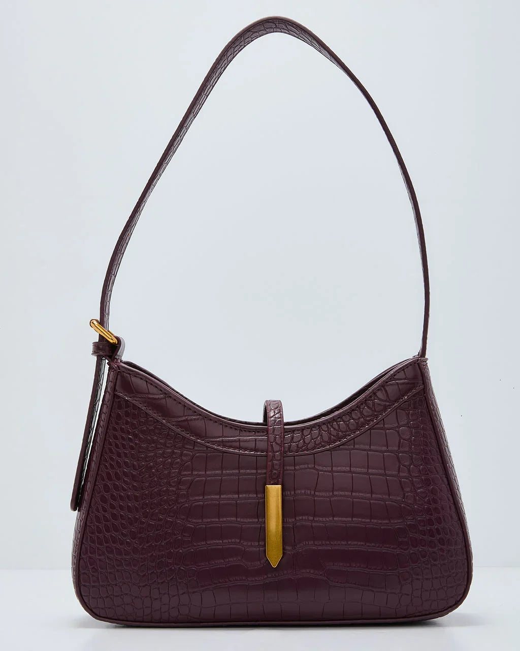 Verah Vegan Leather Croc Embossed Shoulder Bag