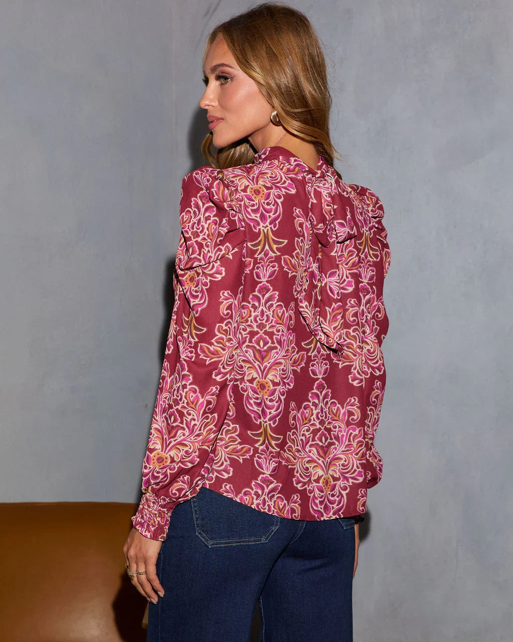 Jorgina Paisley Mock Neck Top