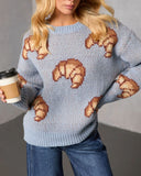 Freshly Baked Croissant Graphic Novelty Sweater