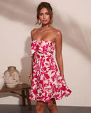 Veyra Strapless Tropical Print Mini Dress