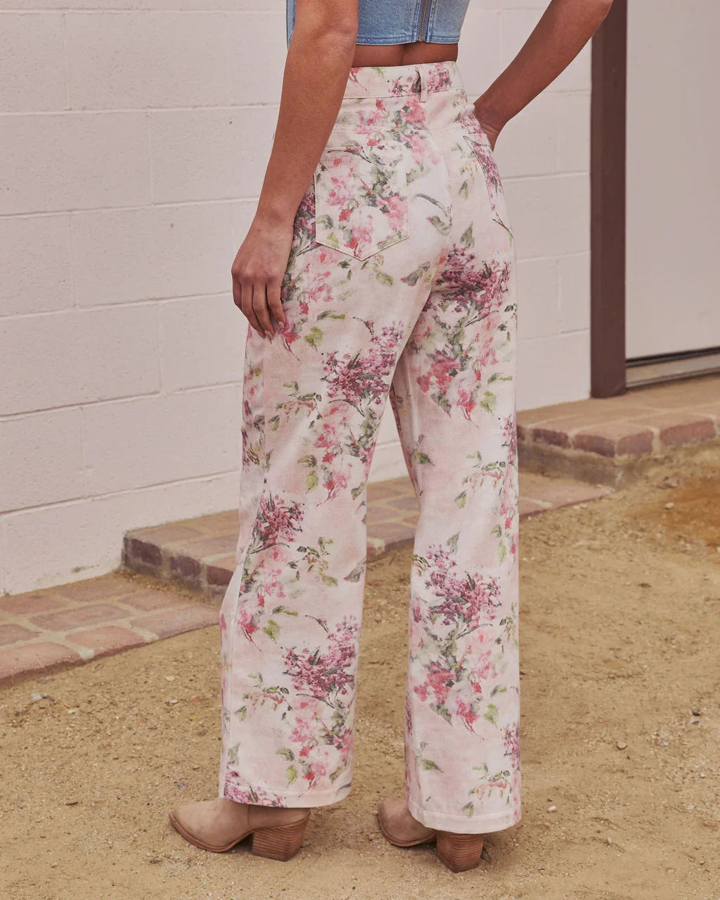 Bloom Trail Rigid High Rise Relaxed Floral Jeans