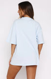 Lucky Thirteen Kalena Oversized Tee Blue