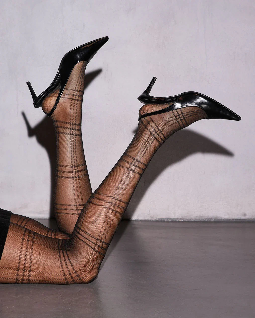 Haute Cocoa Sheer Plaid Tights