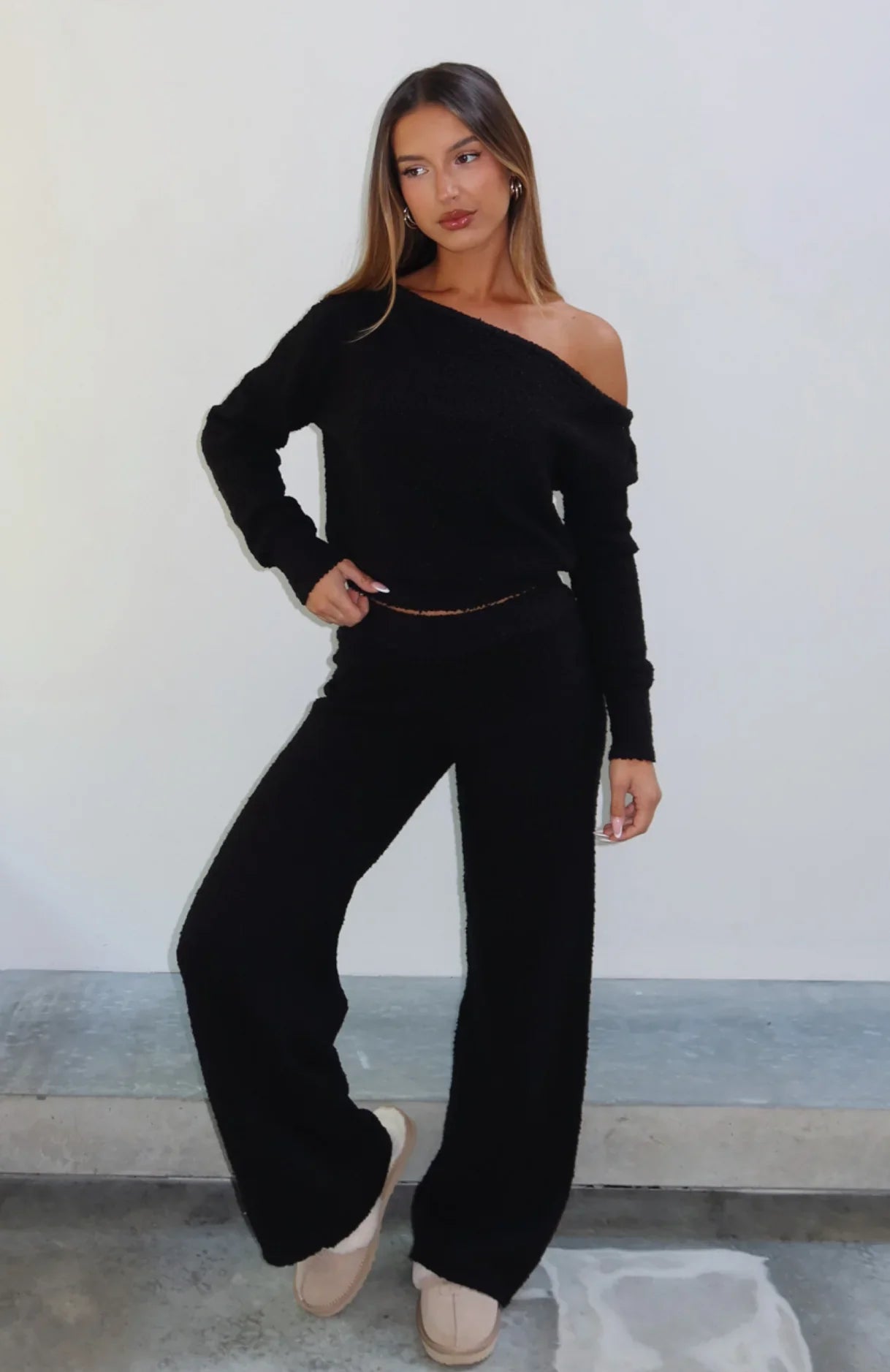 Please Be Mine Knit Pants Black
