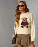 Autumn Ivy Teddy Bear Graphic Sweater