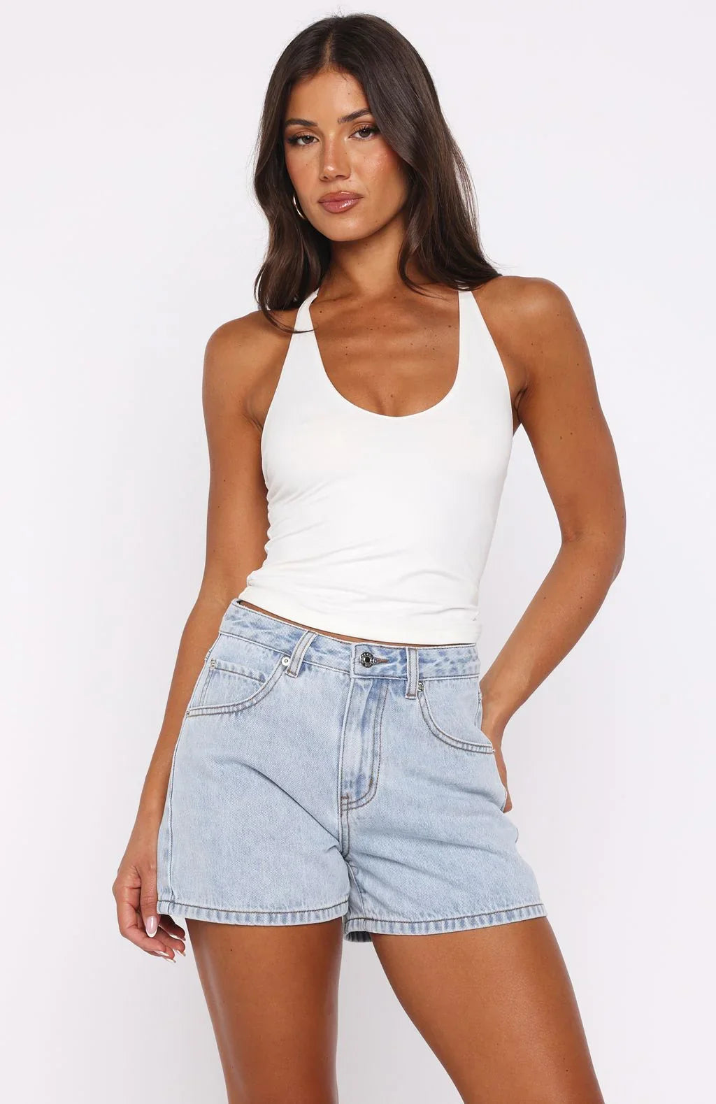 Maddy Denim Shorts Mid Blue