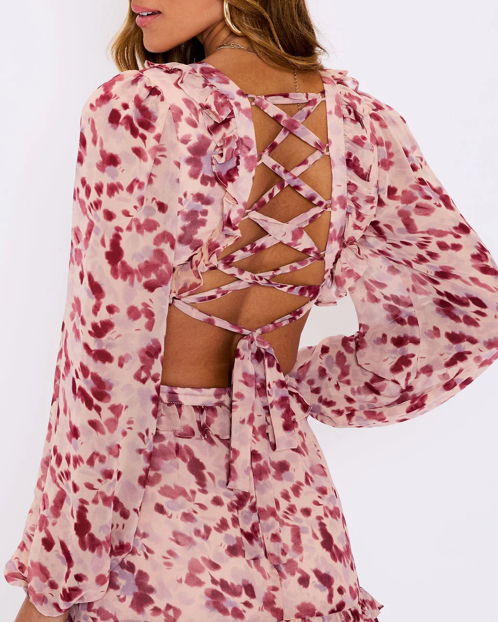 Amelia Floral Ruffle Mini Dress