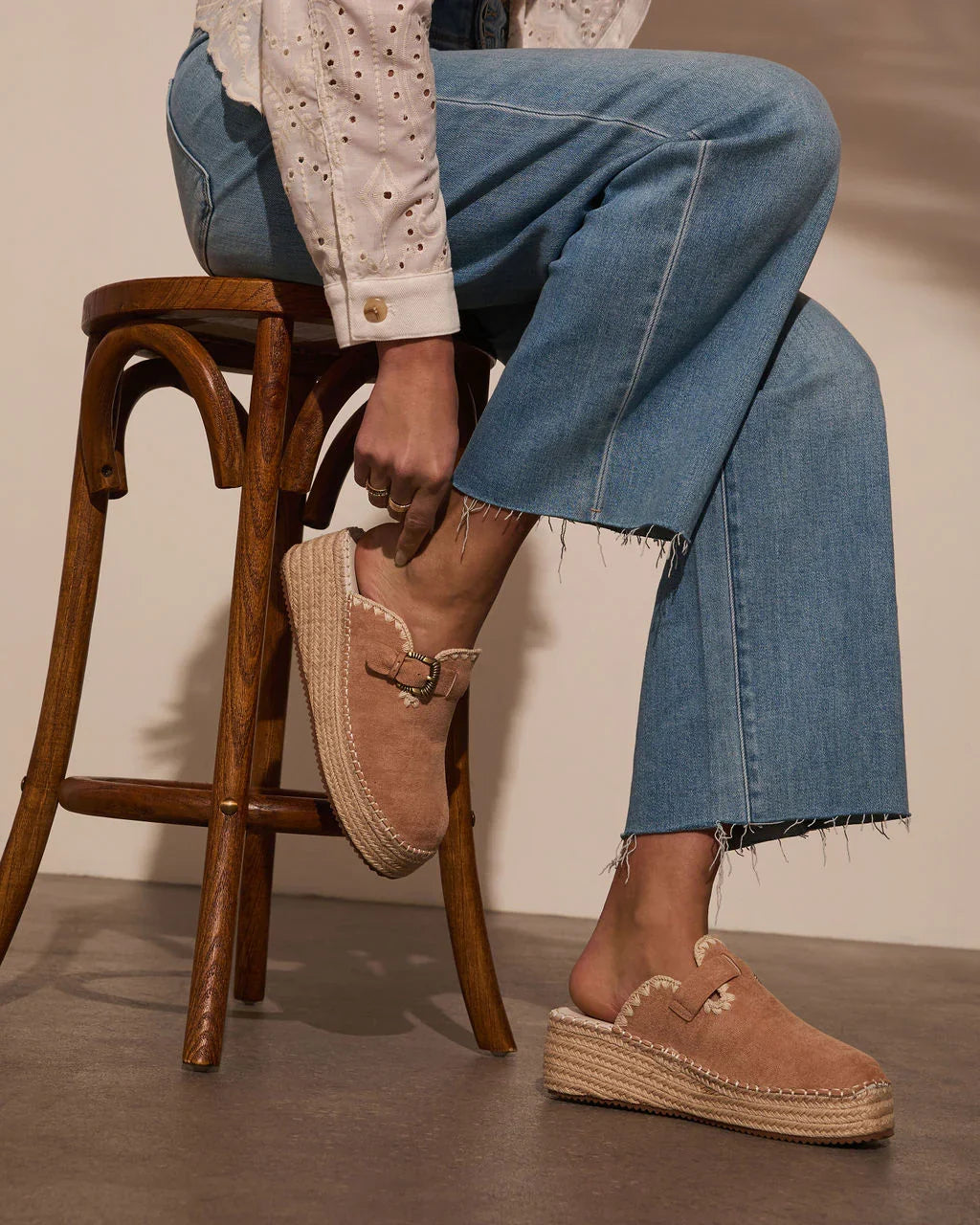 Esme Suede Platform Mule