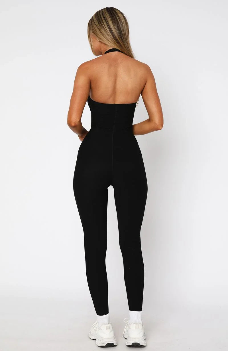 Combat Halter Jumpsuit Black