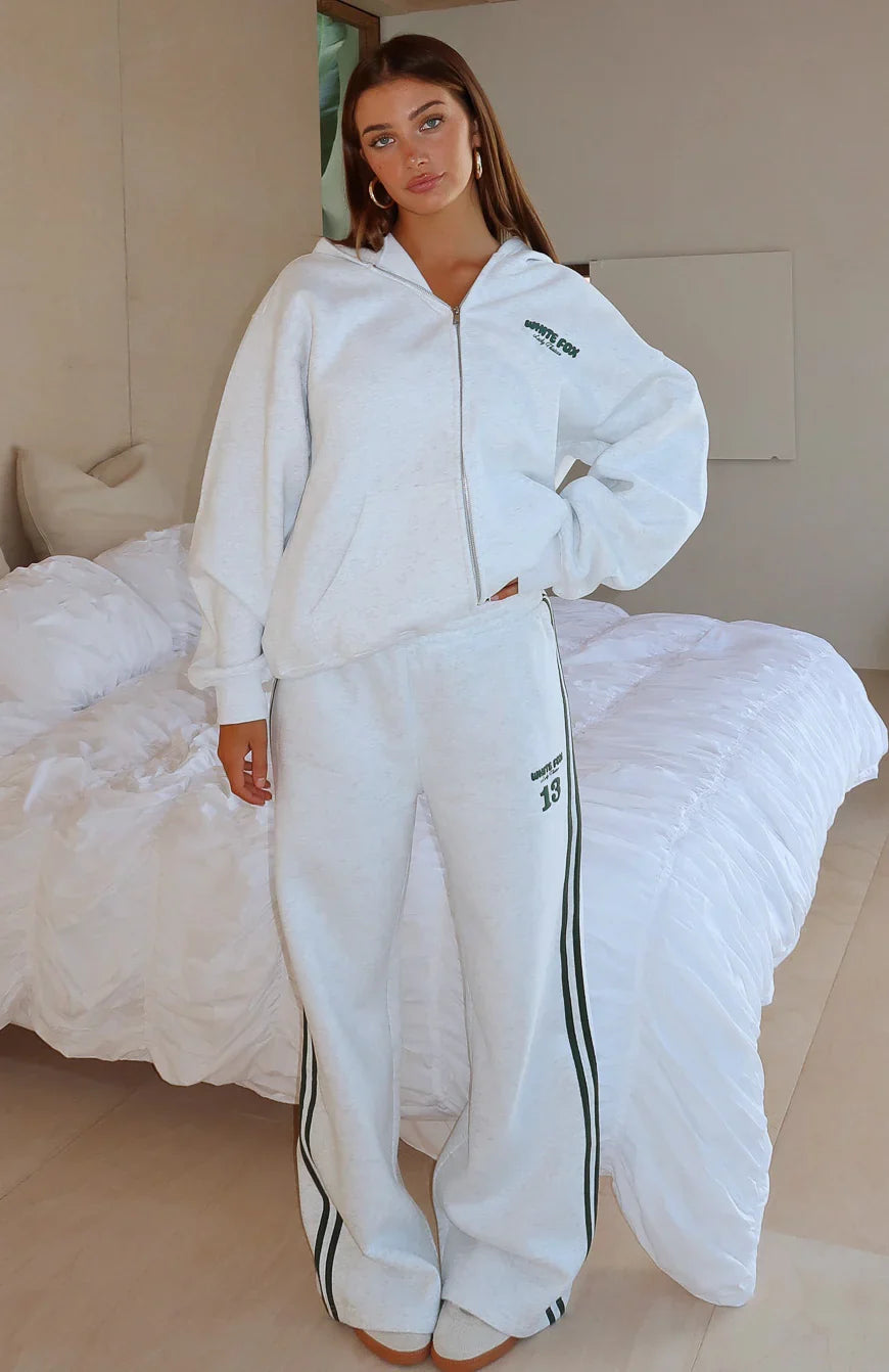 Lucky Thirteen Charise Wide Leg Sweatpants Grey Marle