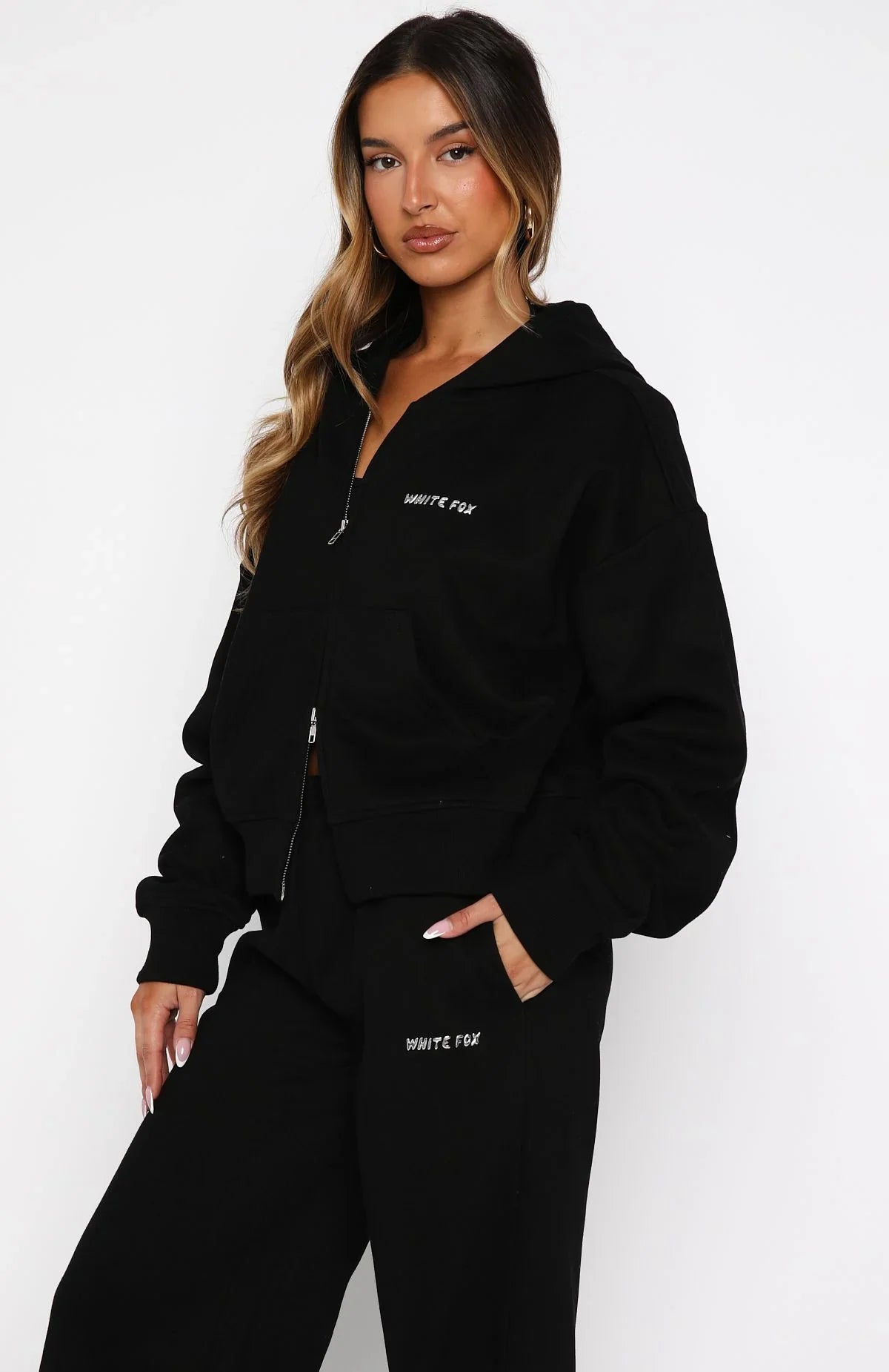 Test Drive Boxy Zip Front Hoodie Black