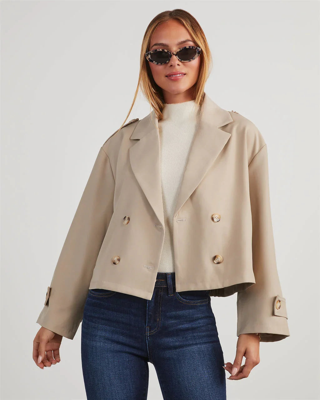 Yolanda Cropped Trench Jacket
