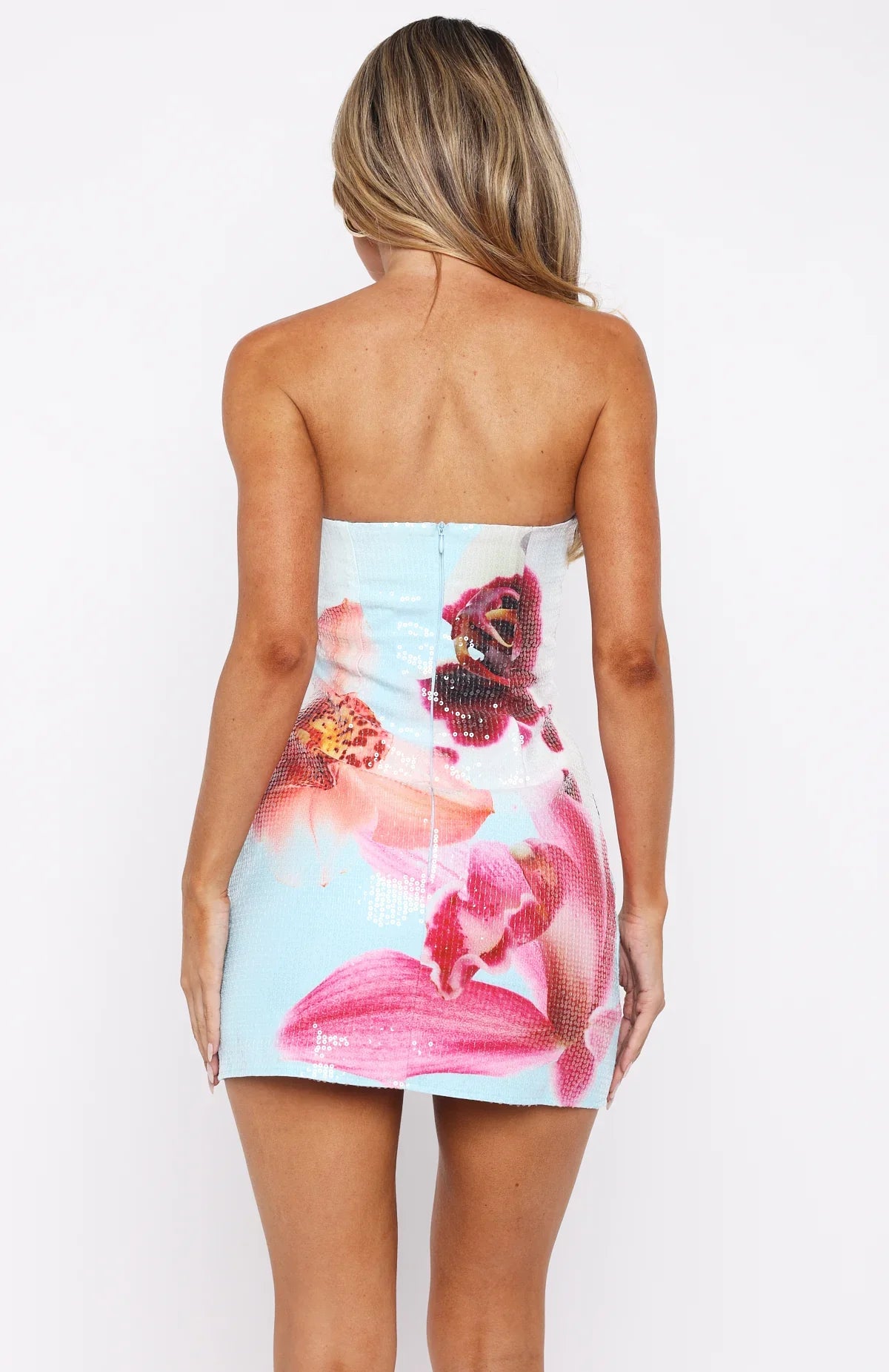 Make Up My Mind Sequin Mini Dress Blue Daze