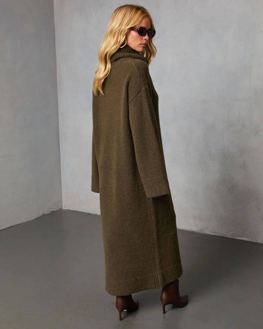 Roselle Turtleneck Midi Sweater Dress