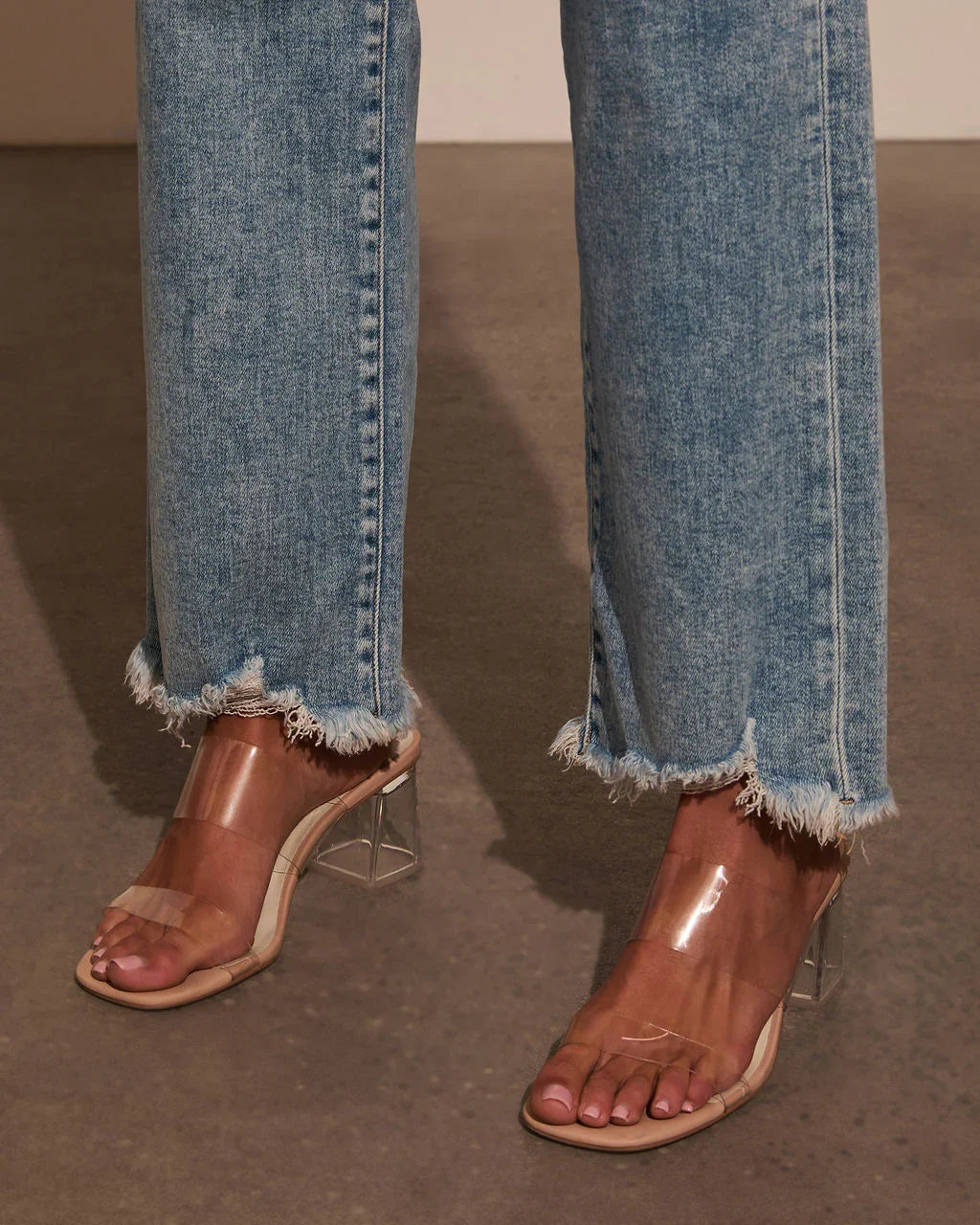 Mandy High Rise Stretch Frayed Relaxed Denim